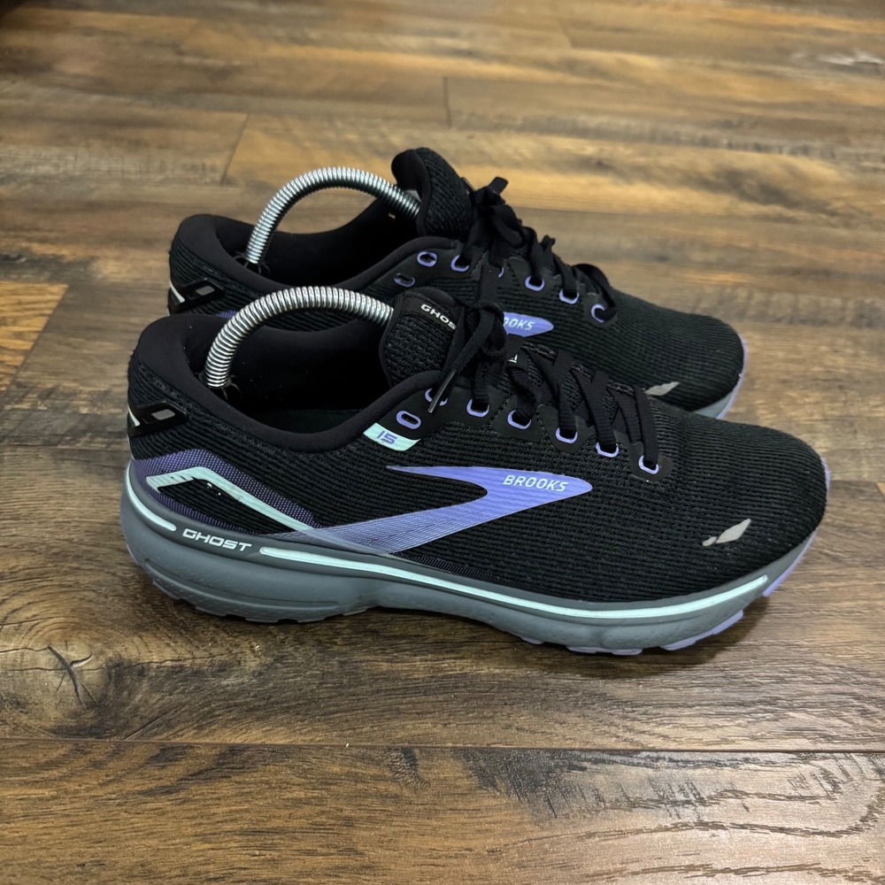 Brooks‎ Ghost 15 Women's Running Shoes Black Purple Athletic Sneakers Size 11